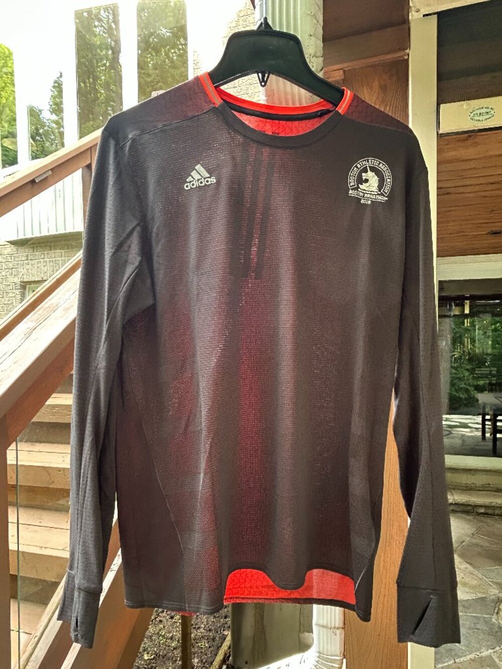 Vintage 2018 Boston Marathon Adidas Long Sleeve Tech Shirt – Men’s Medium